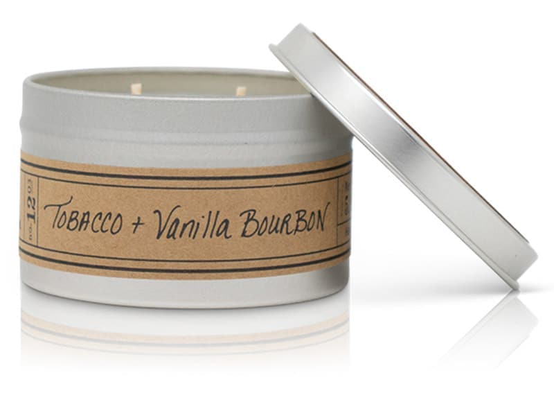 Tobacco + Vanilla Bourbon Soy Wax Candle - Travel Tin