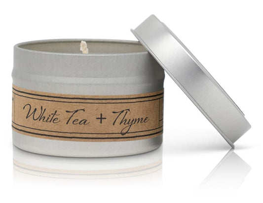 White Tea + Thyme Soy Wax Candle - Mini Tin