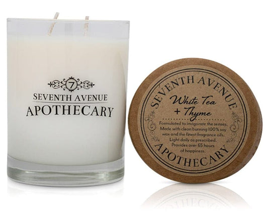 White Tea + Thyme Soy Wax Candle - Signature Glass
